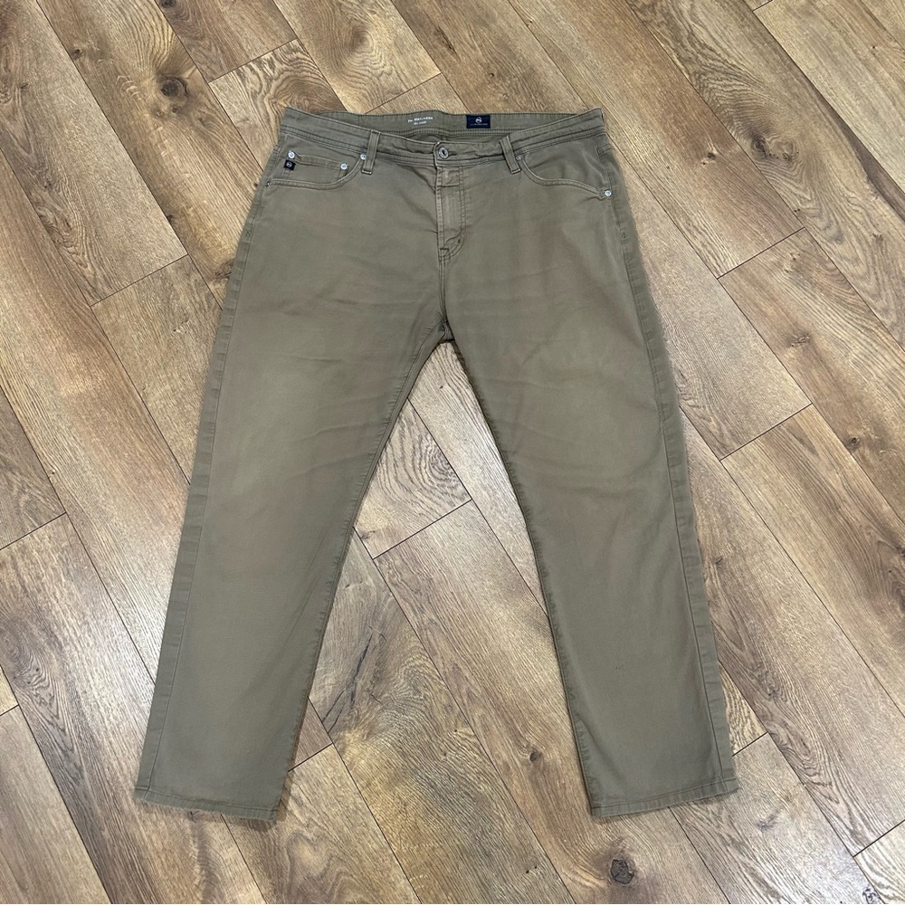 Adriano Goldschmeid matchbox slim straight jeans in tan - Size 38 x 30